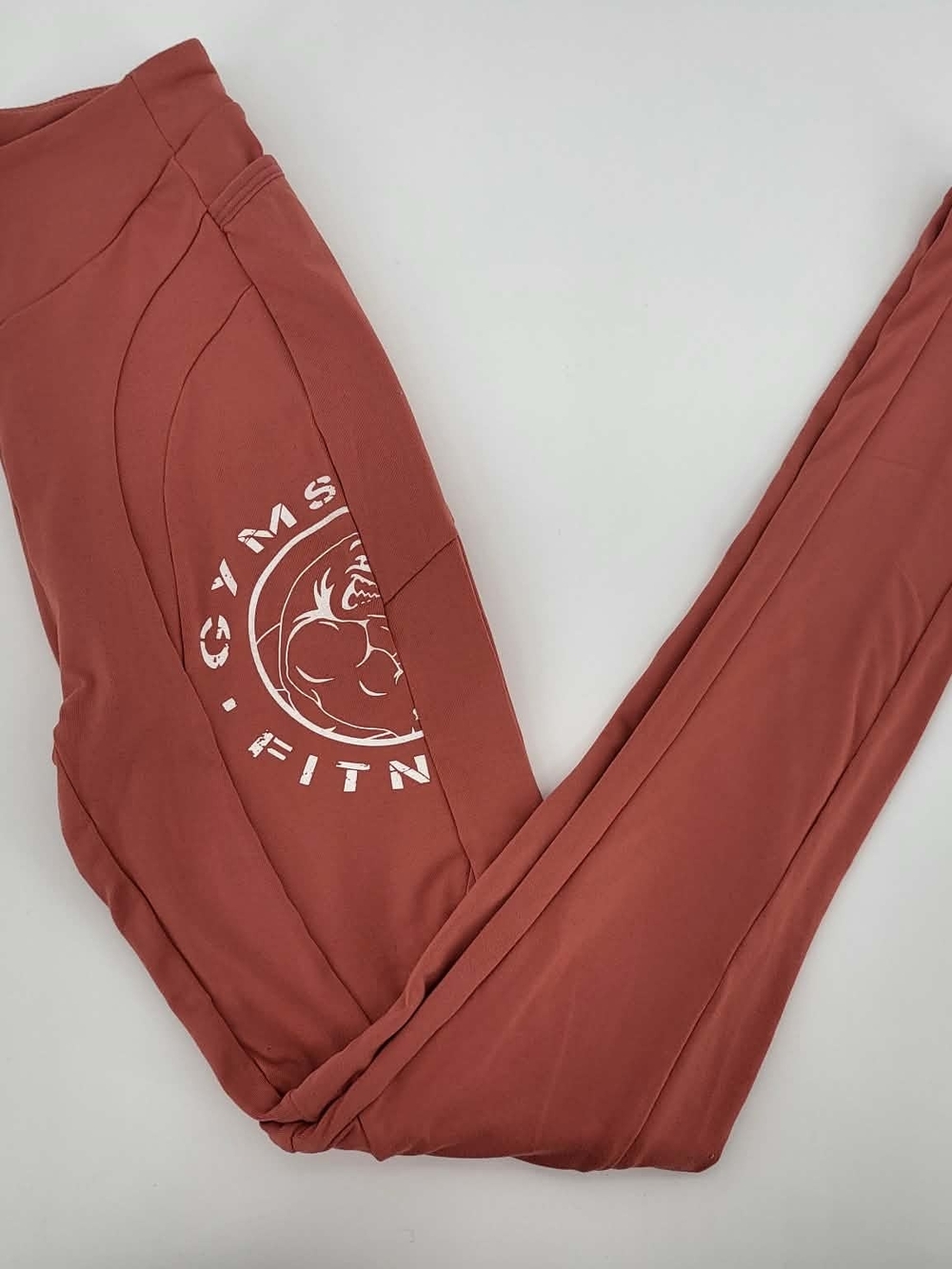 Rust Athletic Leggings with Fitness Logo